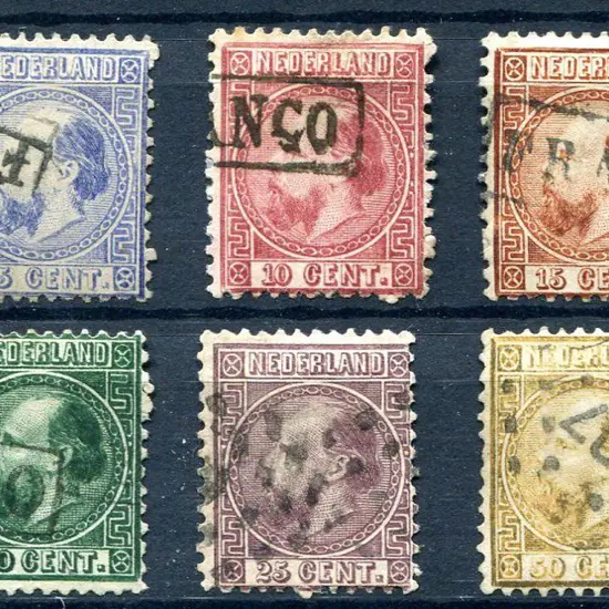 Netherlands 1867 King William simplified set of 6 ...