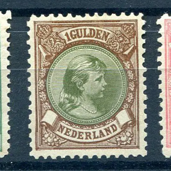 Netherlands 1891 50¢, 1g & 2g50 Queen Wilhelmina ...