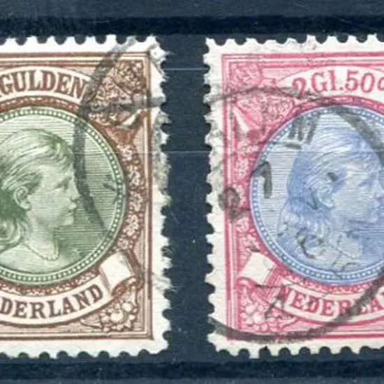 Netherlands 1891 50¢, 1g, 2g50 & 5¢ Queen ...