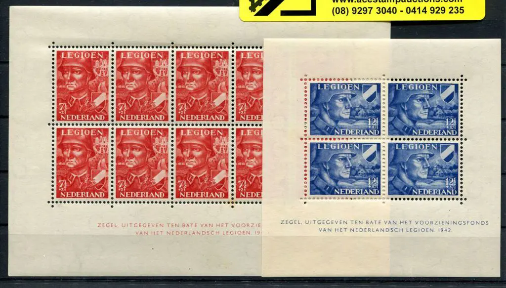 Netherlands 1942 1942 Legion M/S's pair. Two minor ... Image 1++