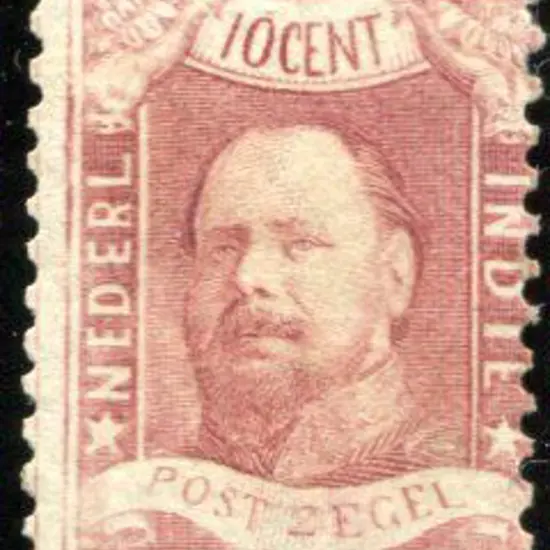Netherlands Indies 1868 10¢ carmine, perf. 12½ x ...