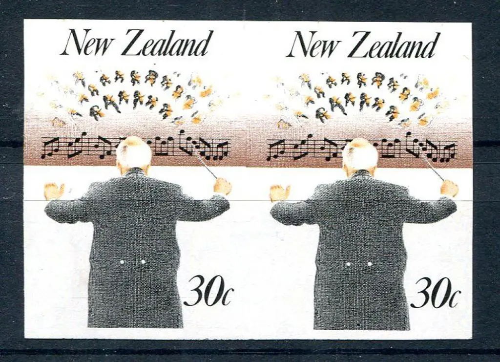 New Zealand 1986 30c Music imperforate horizontal ... Image 1++