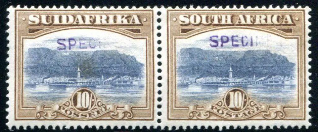 South Africa 1927/28 2d to 10/- bi-lingual pairs ... Image 1++