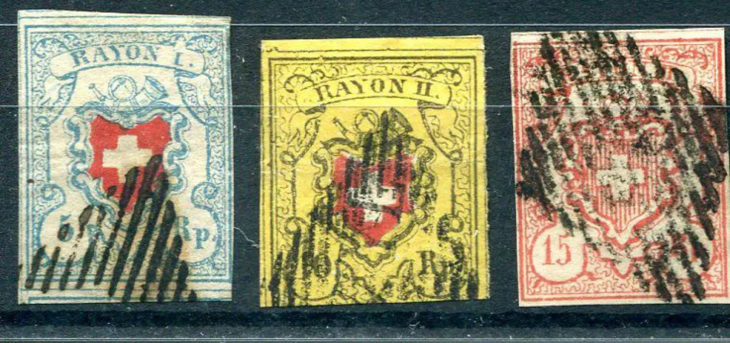 Switzerland 1850/52 Rayon I, II & III good to fine ... Image 1++