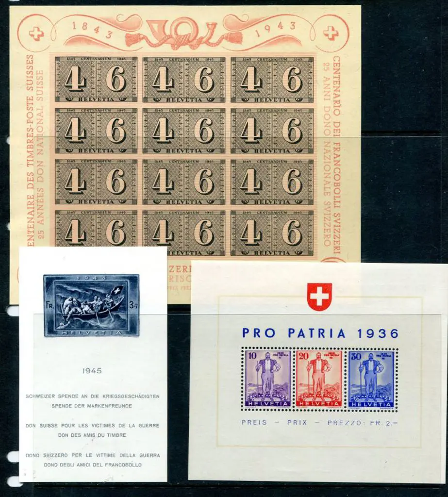 Switzerland 1936 Defence Fund, 1943 10c Cantonal & ... Image 1++