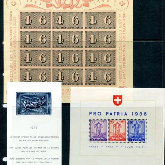 Switzerland 1936 Defence Fund, 1943 10c Cantonal & ...