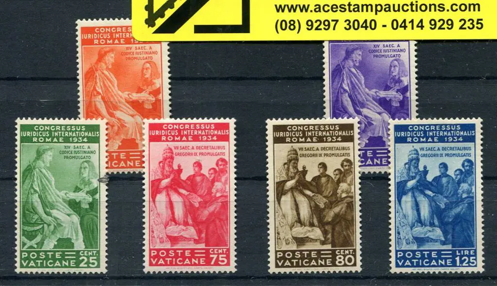 Vatican City 1935 Juridical Congress set of 6. ... Image 1++