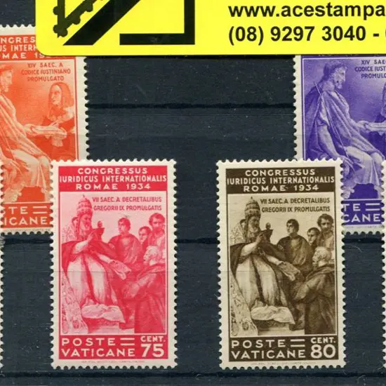 Vatican City 1935 Juridical Congress set of 6. ...