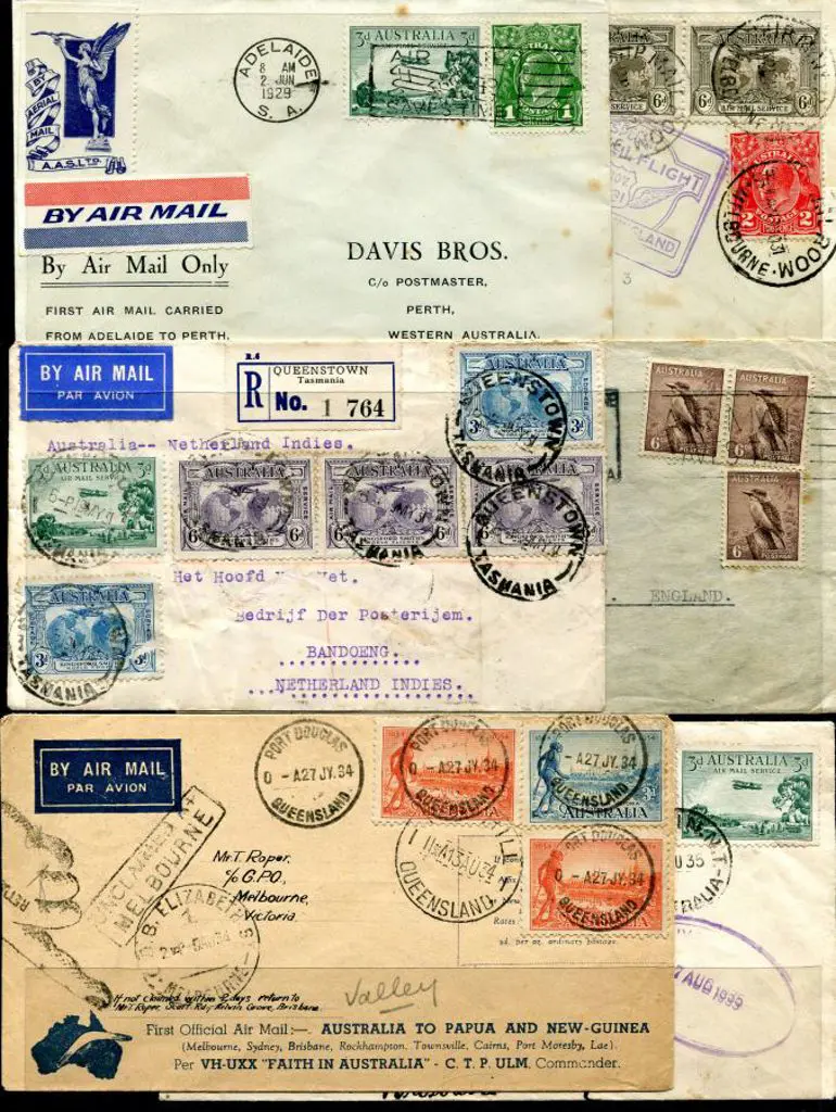 1929-1958 range of flights noting AAS Ltd vignette ... Image 1++