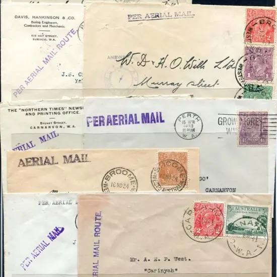 1930-1935 range of WA internally flown commercial ...