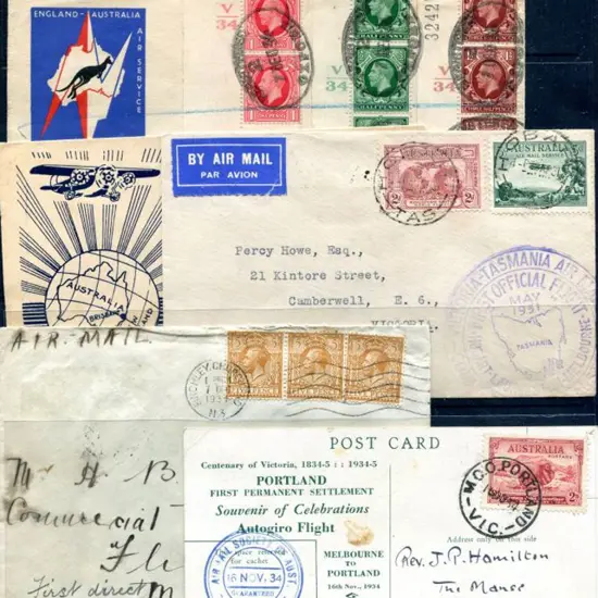 1931-1937 range noting 1931 (May) Hobart to ...