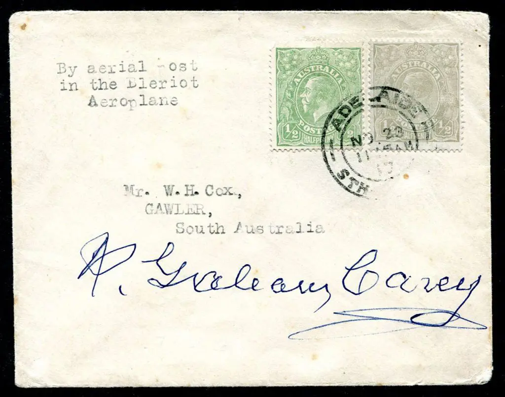 1917 (23rd Nov) Adelaide to Gawler "By aerial post ... Image 1++