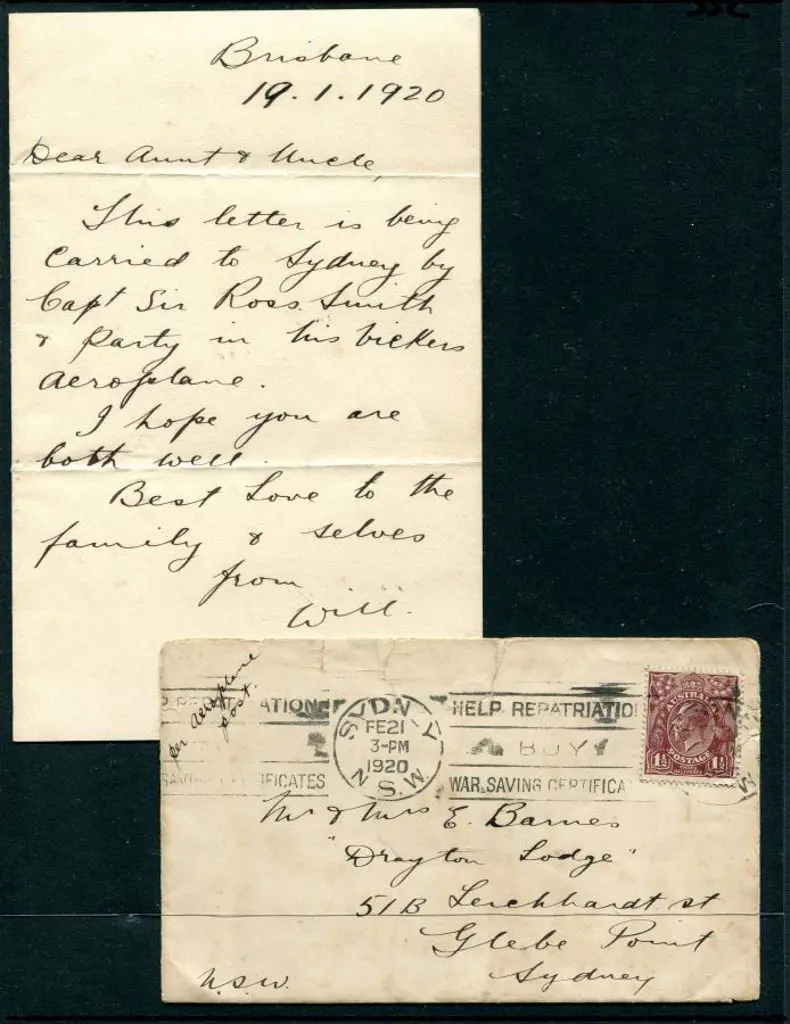 1919 (12th Nov) England to Australia intermediate ... Image 1++