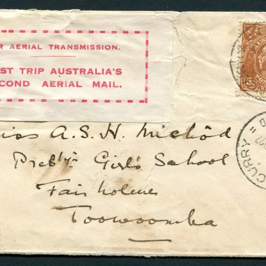 1922 (2nd Nov) Cloncurry to Charleville cover & ...