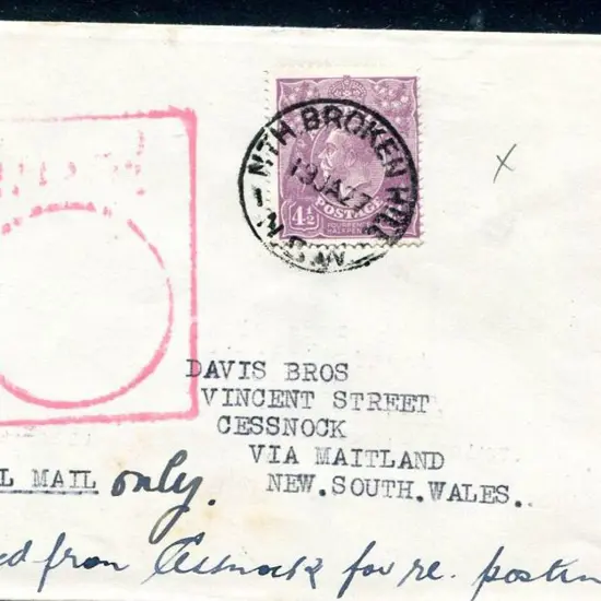 1926 (March) Davis Bros cover addressed to ...