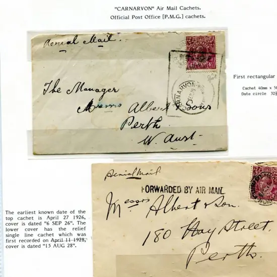 1926 (March) Two covers with 4½d KGV tied by ...