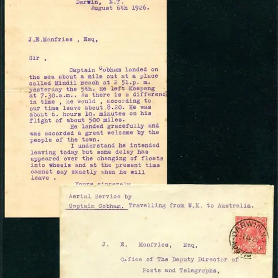 1926 (30th June) Darwin to Sydney by Cobham on the ...