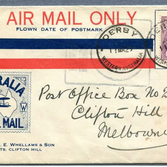 1927 (11th Mar) Derby to Perth by W.A.A. & ...