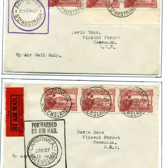 1927 (17th May) Adelaide to Cessnock & Camooweal ...