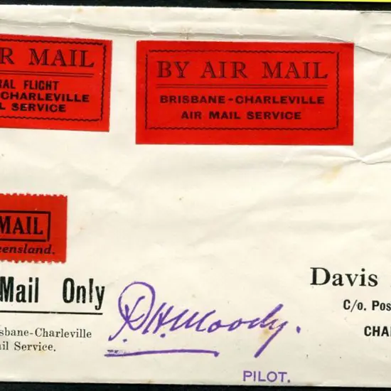 1929 (17th Apr) Brisbane to Charleville by Qantas ...