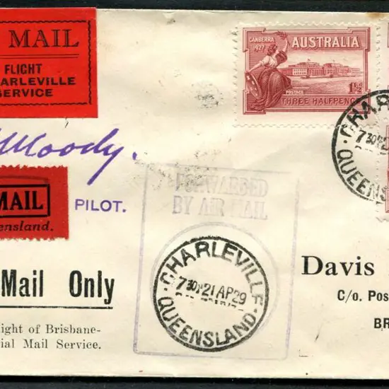 1929 (17th Apr) Charleville to Brisbane return ...