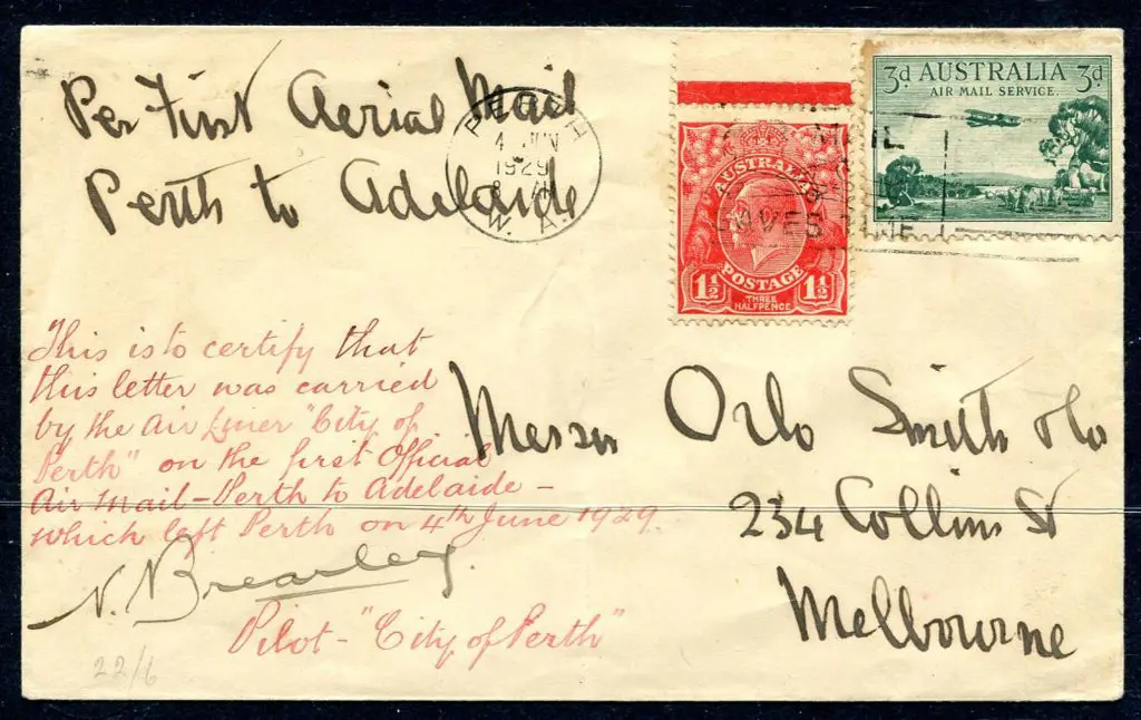 1929 (2nd June) "Perth to Adelaide Per First ... Image 1++