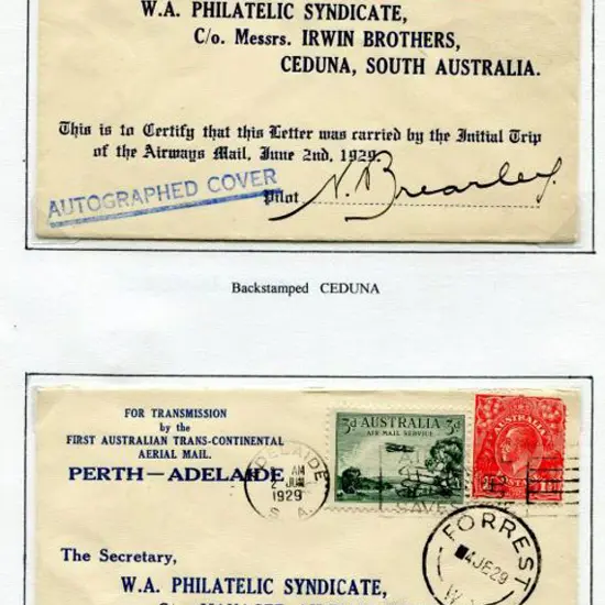 1929 (2nd June) Adelaide to Ceduna, Adelaide to ...