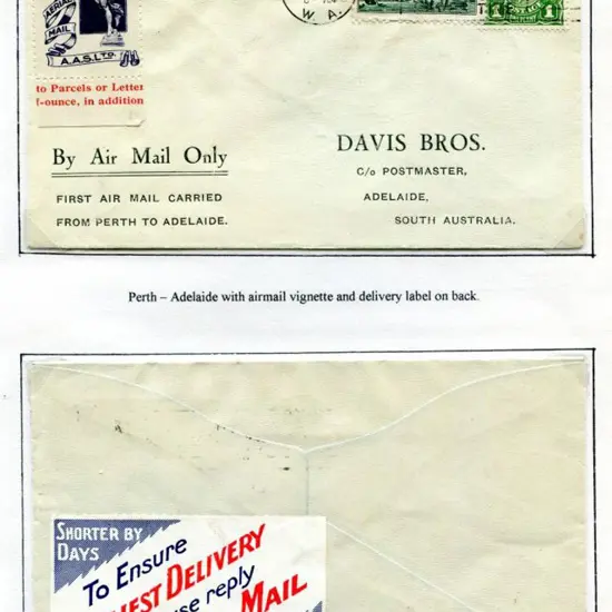 1929 (2nd June) Adelaide to Perth & return ...