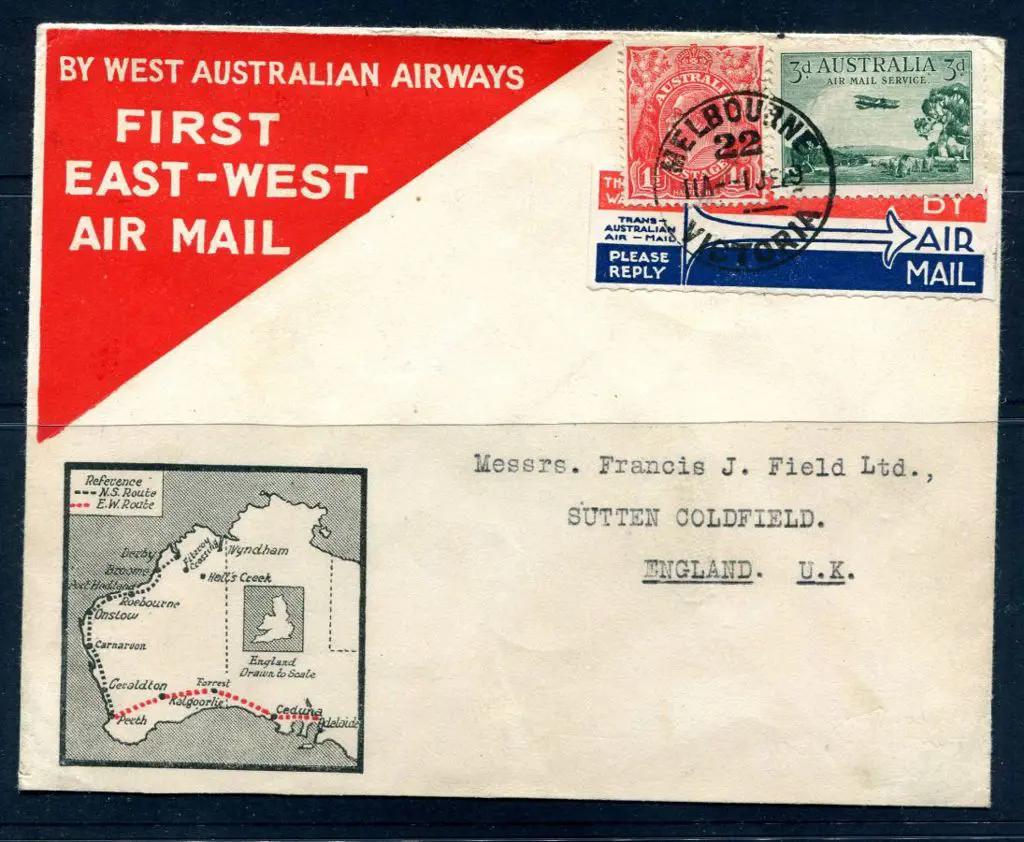 1929 (2nd June) Adelaide to Perth ex Melbourne on ... Image 1++