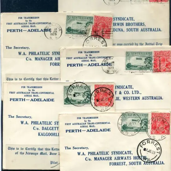 1929 (2nd June) Adelaide to Perth intermediates ...