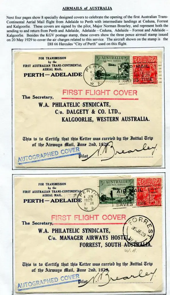 1929 (2nd June) Perth to Ceduna, Perth to Forrest, ... Image 1++
