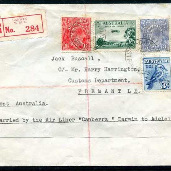 1929 (10th June) Darwin to Adelaide intermediate ...