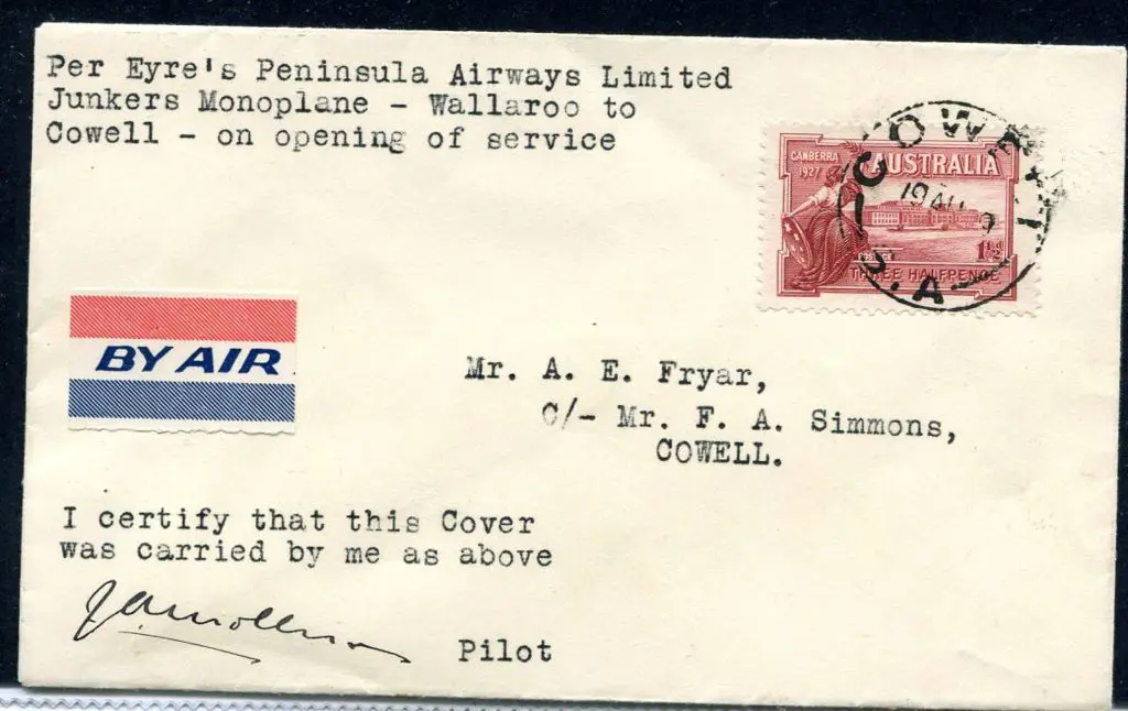 1929 (19th Aug) Wallaroo to Cowell intermediate ... Image 1++