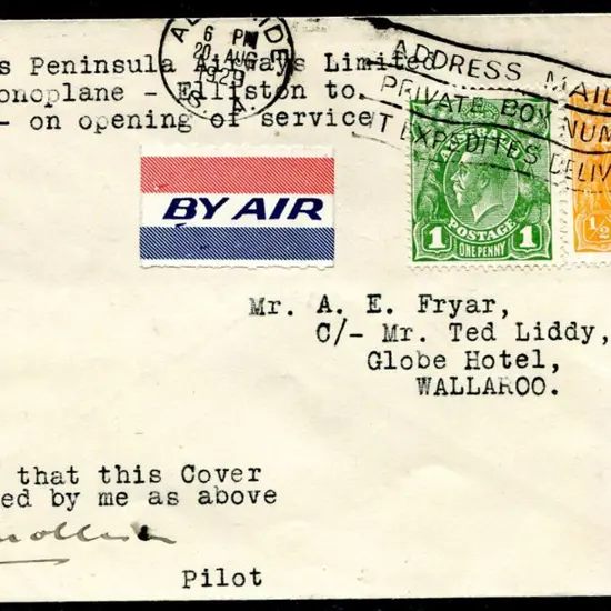 1929 (19th Aug) ditto but Elliston to Wallaroo ...