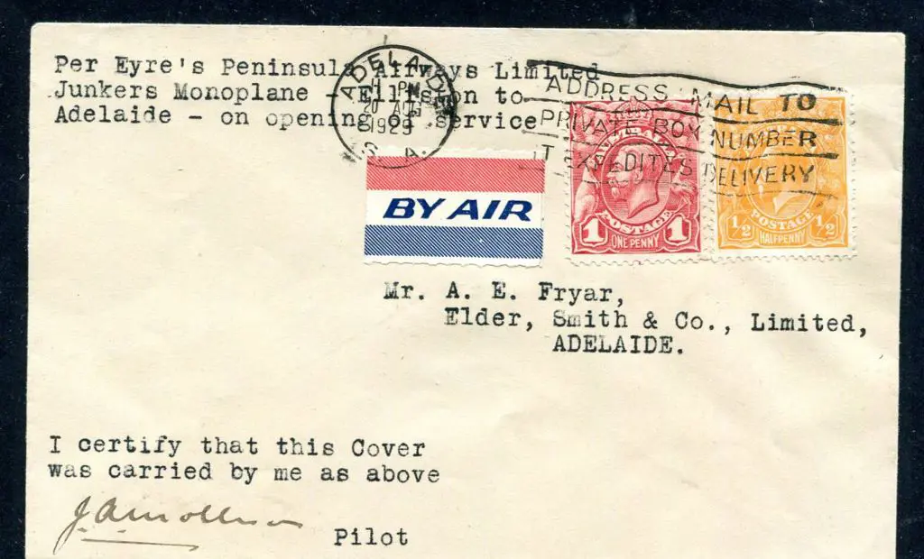 1929 (19th Aug) ditto but Elliston to Adelaide ... Image 1++