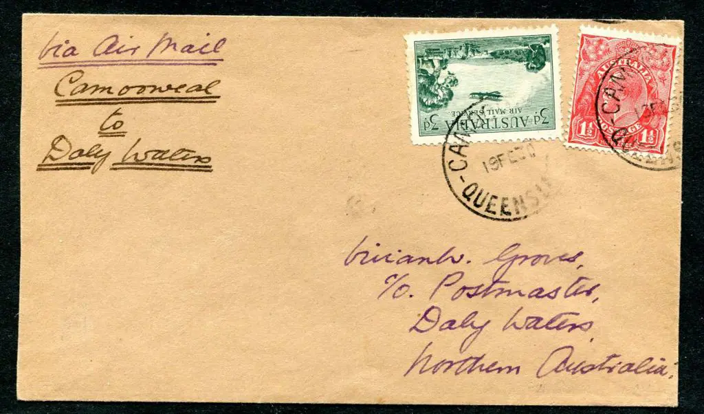 1930 (19th Feb) ditto with 3d airmail & 1½d KGV ... Image 1++