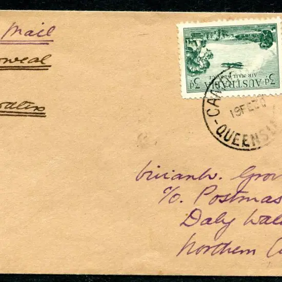1930 (19th Feb) ditto with 3d airmail & 1½d KGV ...