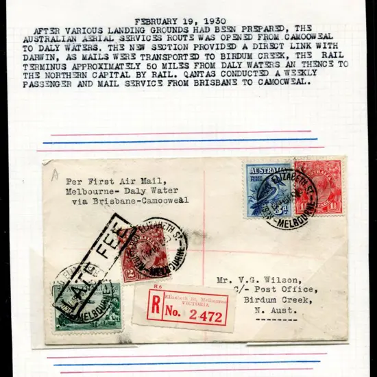 1930 (19th Feb) ditto but registered with 1½d KGV ...