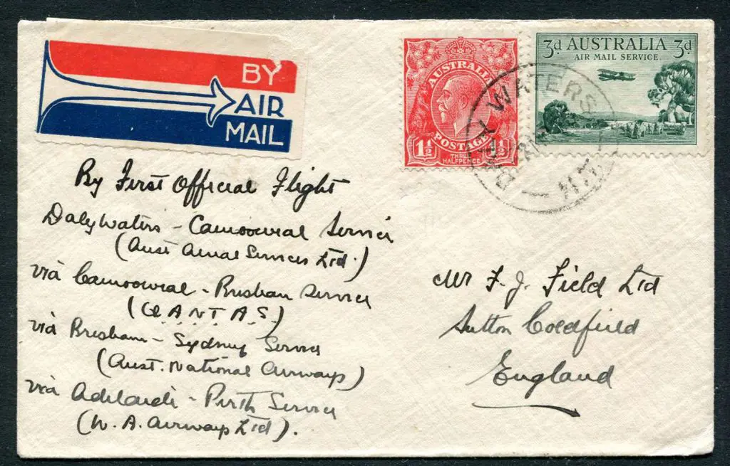 1930 (19th Feb) ditto with 3d airmail & 1½d KGV ... Image 1++