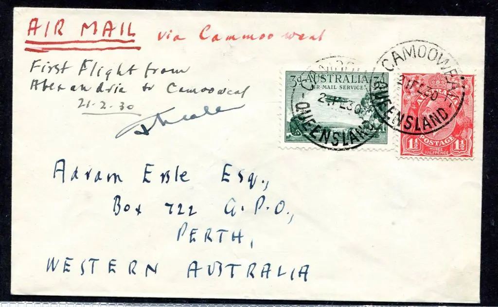 1930 (19th Feb) Alexandria to Camooweal with 1½d ... Image 1++