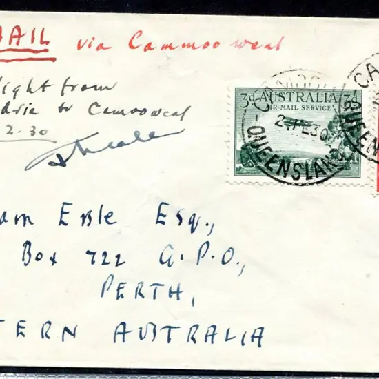 1930 (19th Feb) Alexandria to Camooweal with 1½d ...