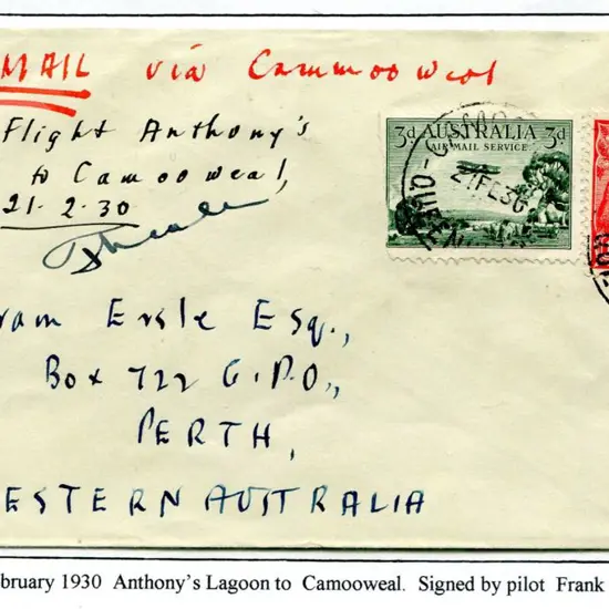 1930 (19th Feb) Anthonys Lagoon to Camooweal ...