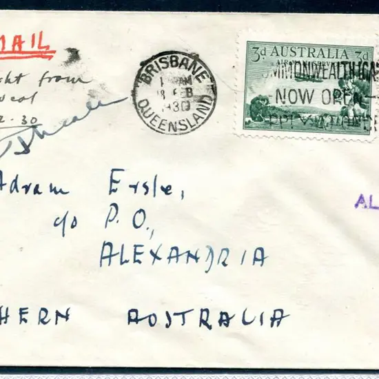 1930 (19th Feb) Camooweal to Alexandria with 1½d ...