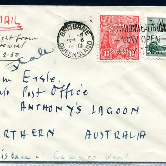 1930 (19th Feb) Camooweal to Anthonys Lagoon ...