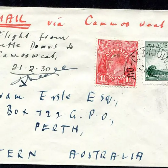 1930 (19th Feb) Brunette Downs to Camooweal signed ...