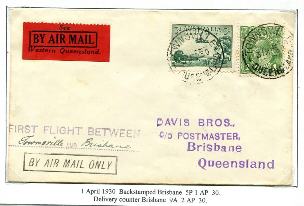 1930 (31st March) Townsville to Brisbane with red ... Image 1++
