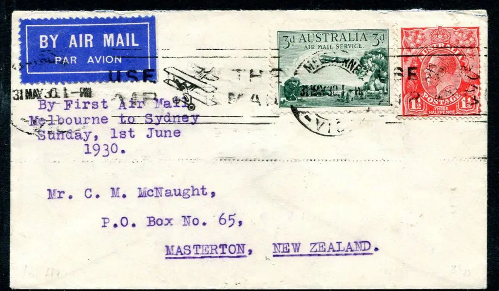 1930 (1st June) Melbourne to Sydney ANA First Air ... Image 1++