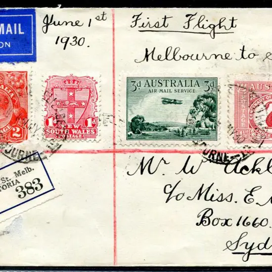 1930 (1st June) ditto but Registered with 3d ...