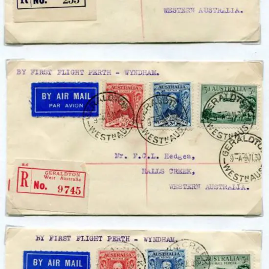 1930 (10th July) Perth to Wyndham plus ...