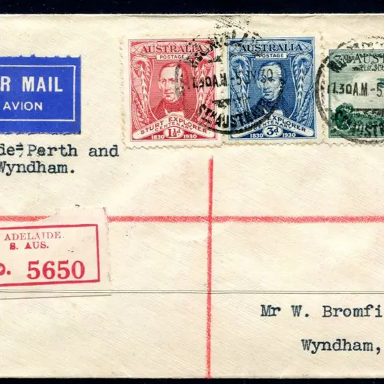 1930 (13th July) ditto but Adelaide registered ...